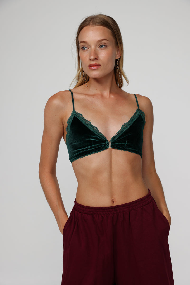 Americano Green Velvet Bralette