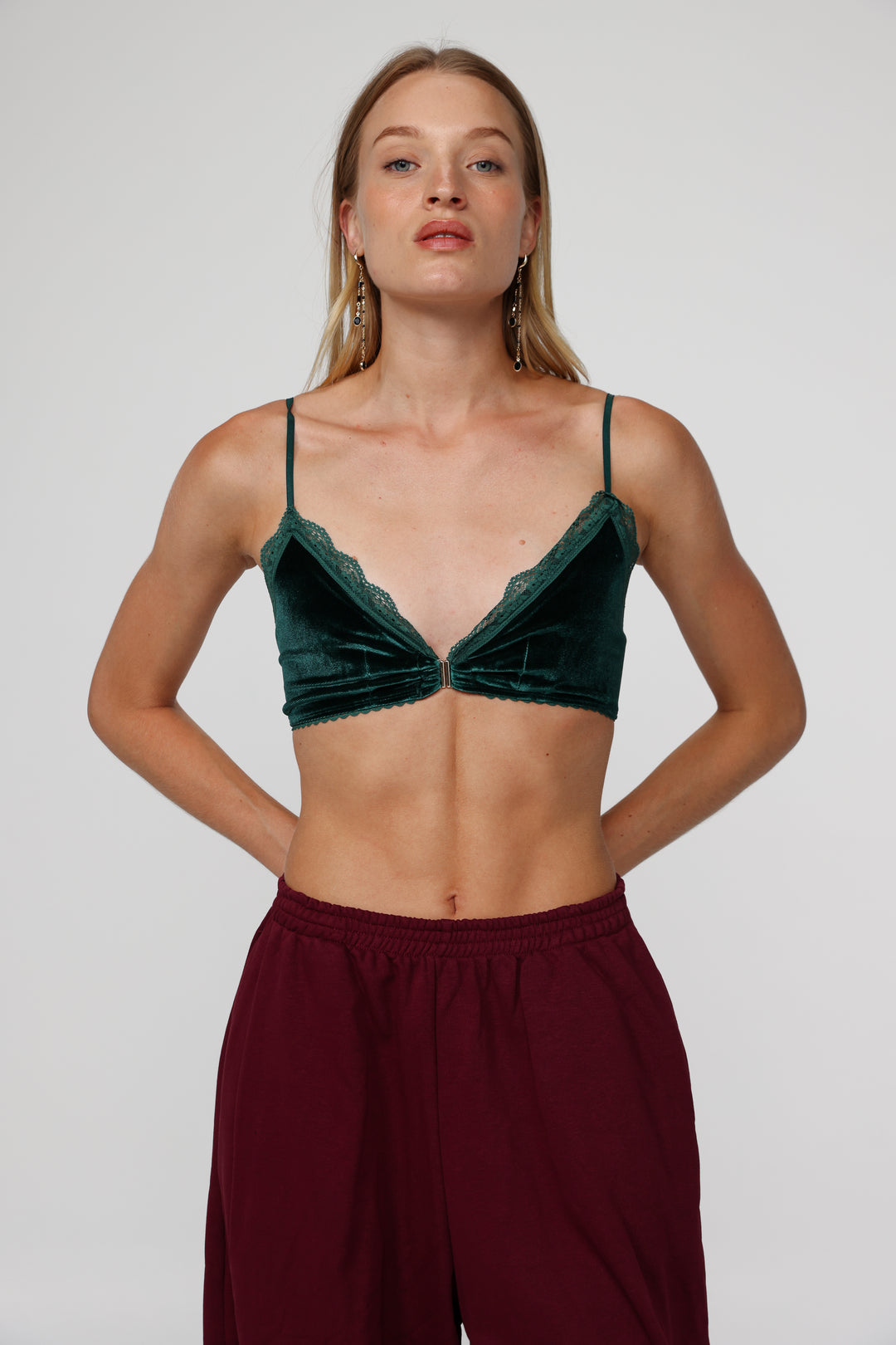 Americano Green Velvet Bralette