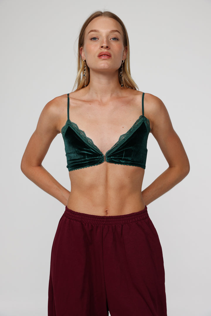 Americano Green Velvet Bralette
