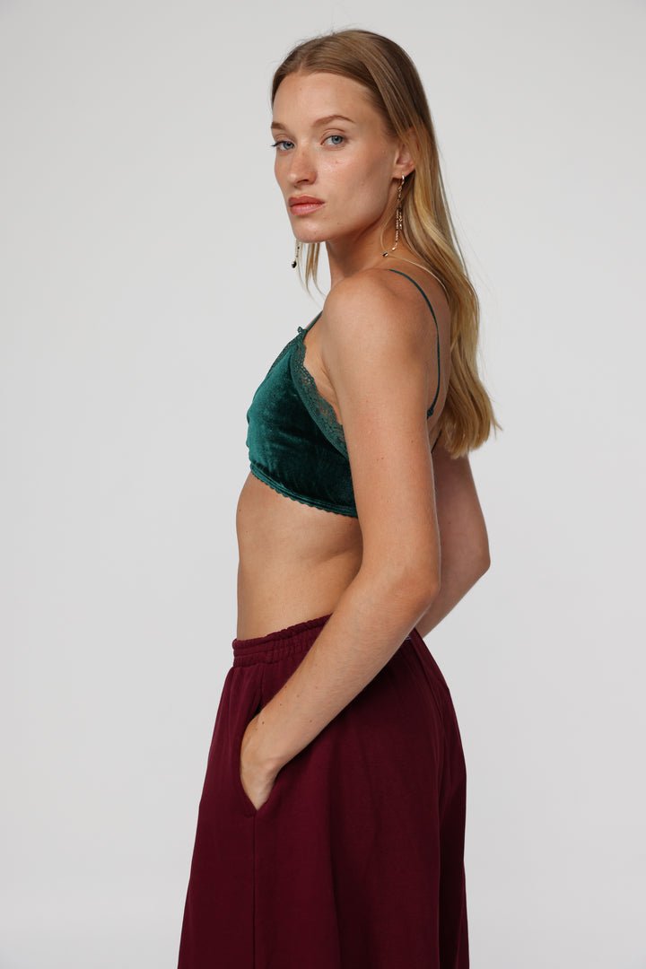 Americano Green Velvet Bralette