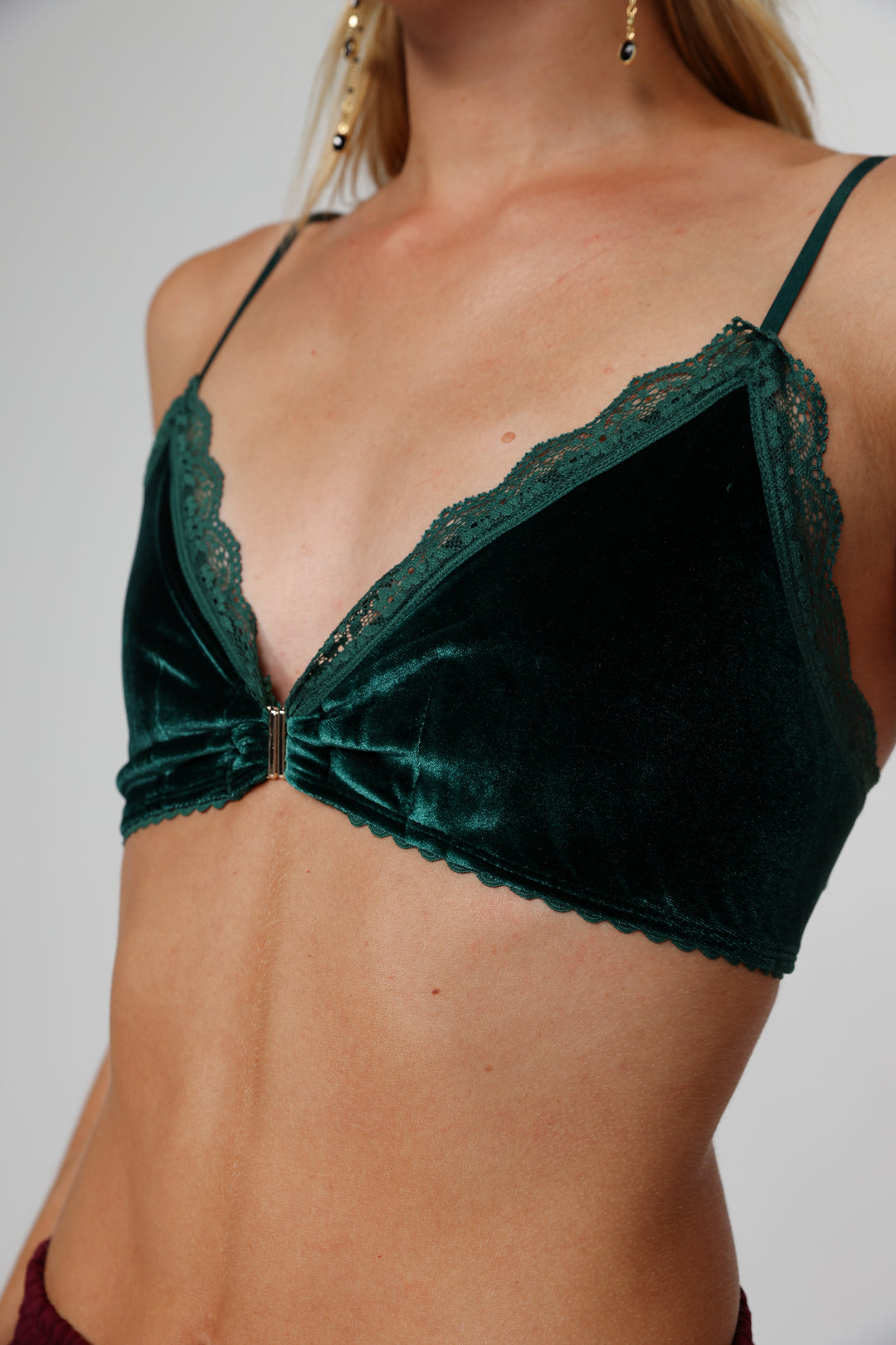 Americano Green Velvet Bralette