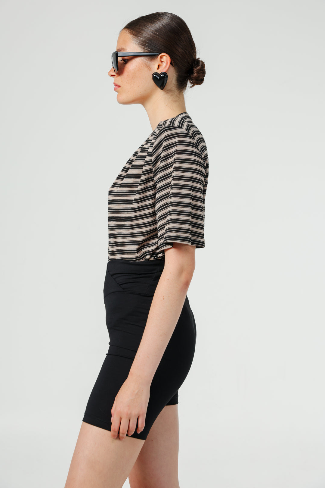 Vivoosh Brown Striped Padded T-Shirt