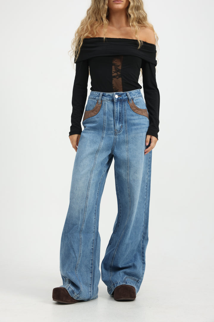 Star 712 Suede Panels Light Blue Denim