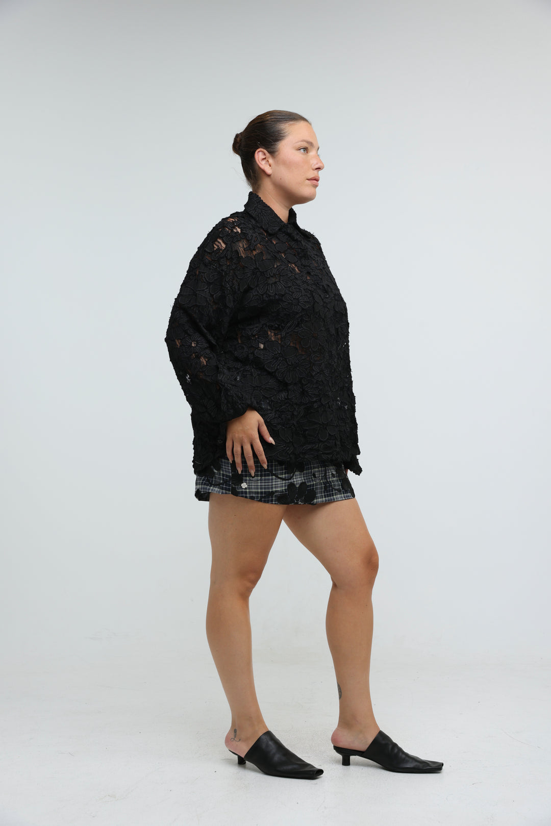 Floral Lace White Buttoned Shirt