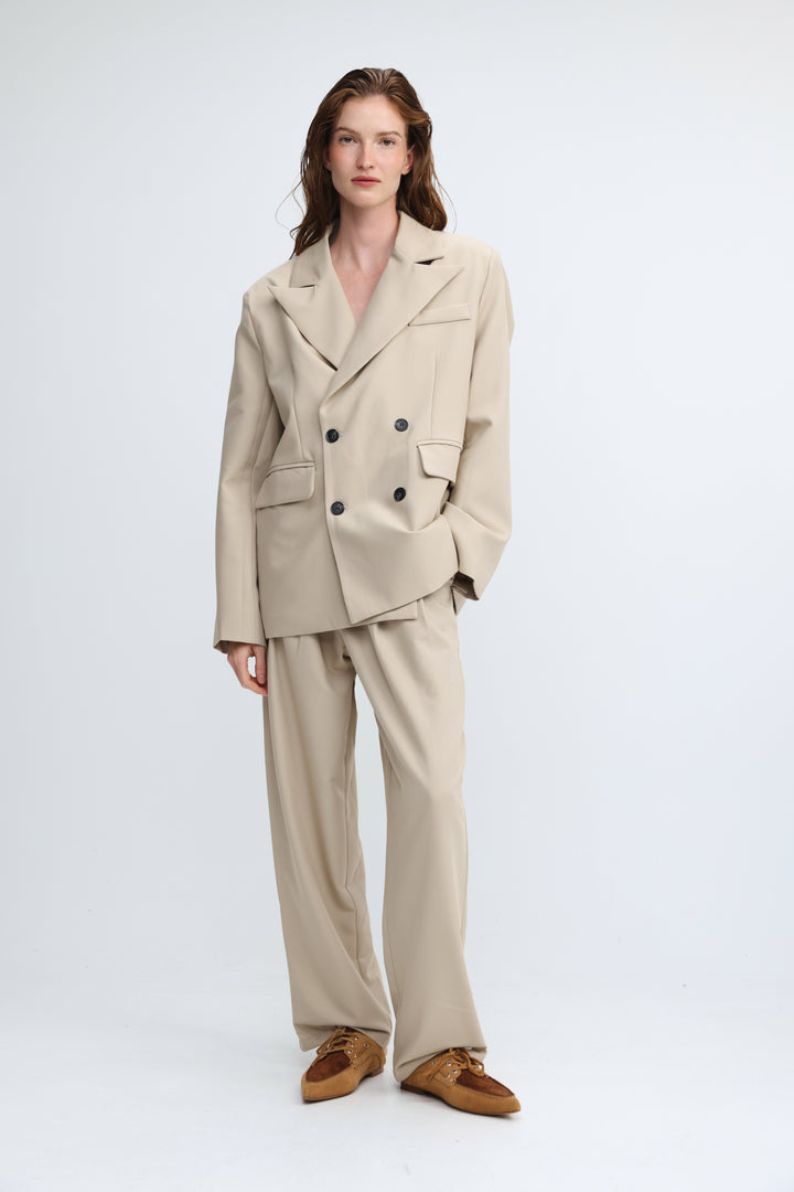 Oversized Tailored Beige Blazer