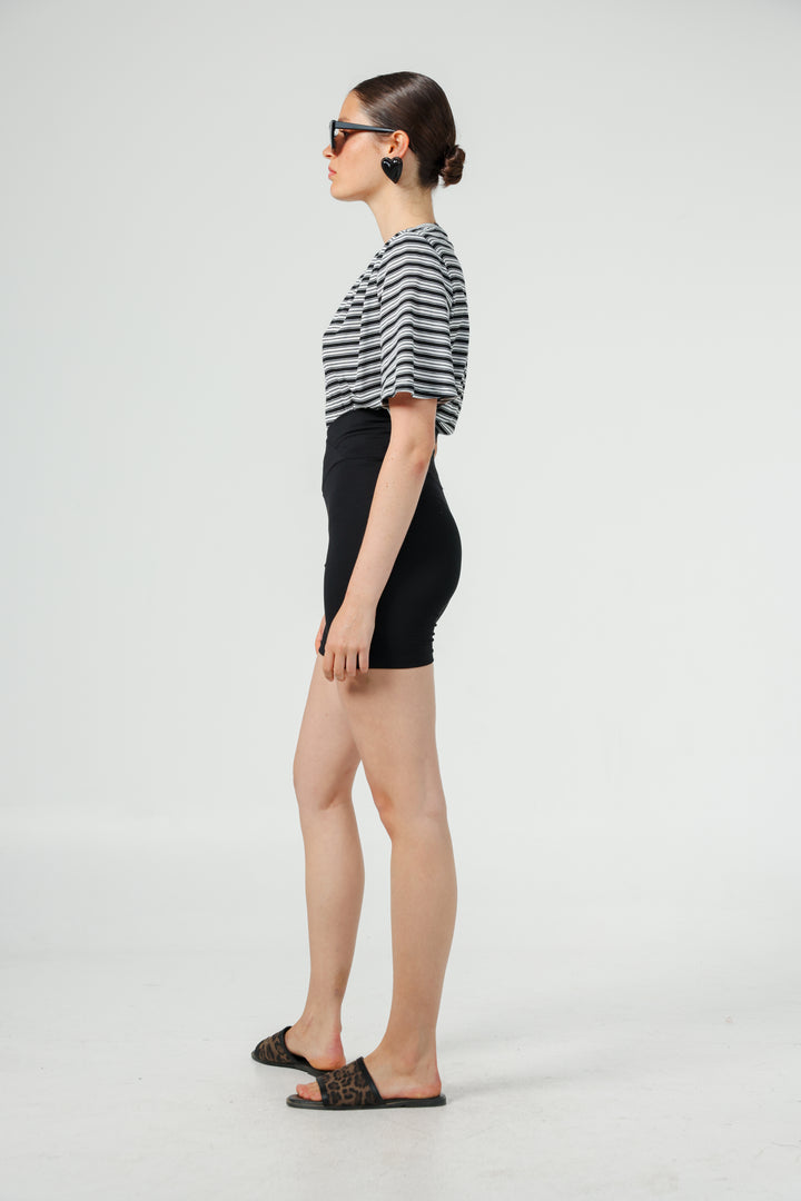 Vivoosh Black Striped Padded T-Shirt