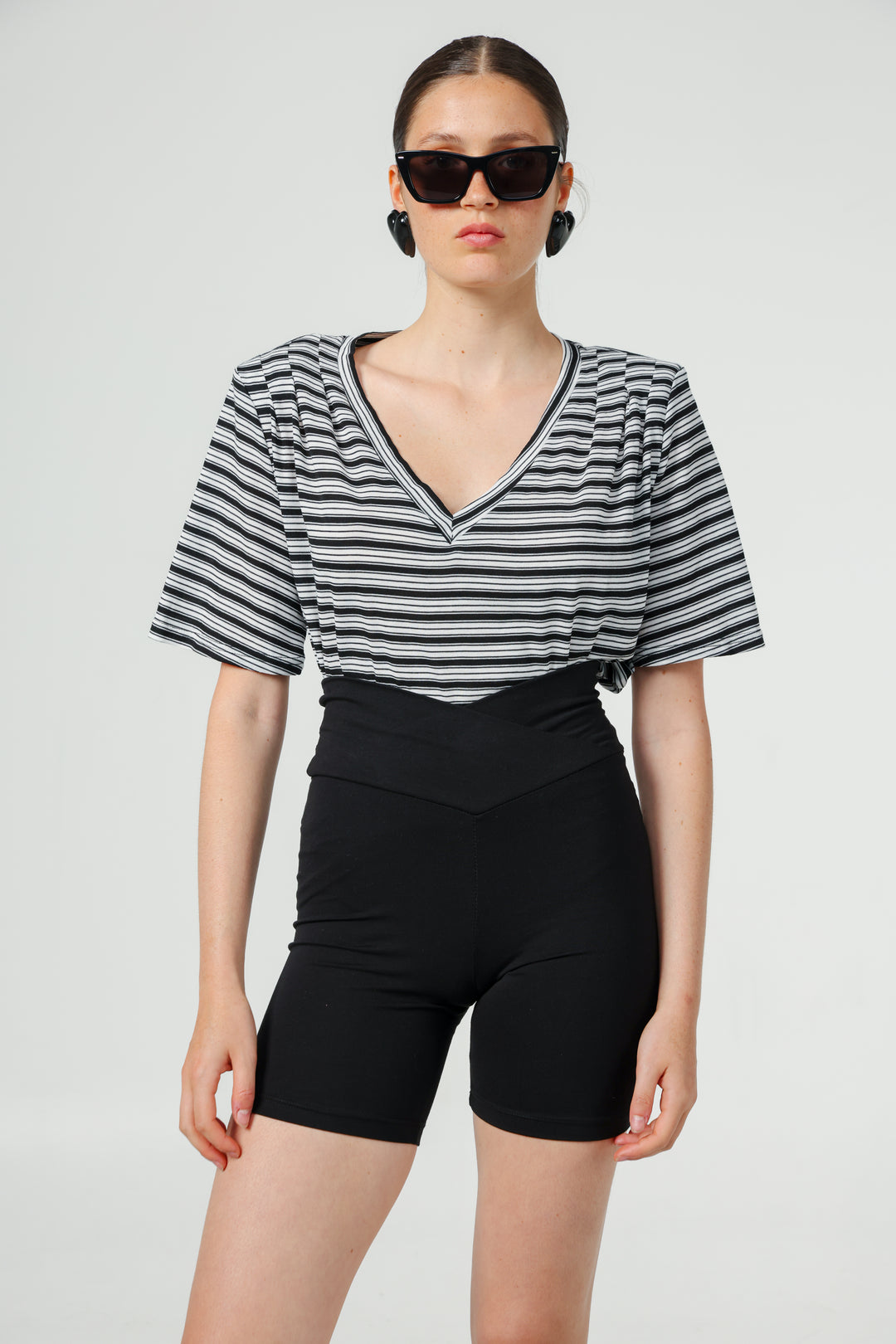 Vivoosh Black Striped Padded T-Shirt