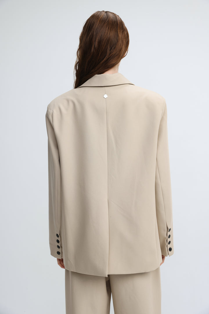 Oversized Tailored Beige Blazer
