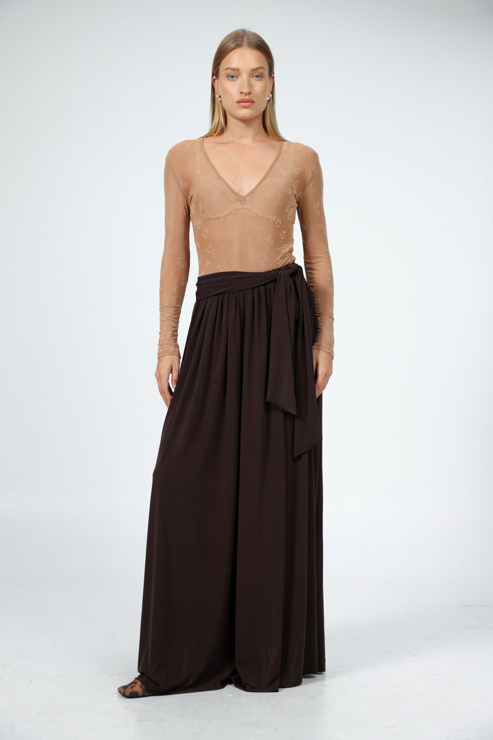 Wide Brown Lycra Bottoms