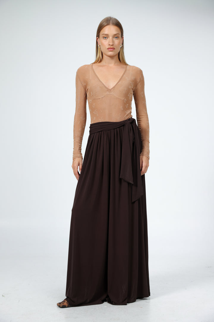 Wide Brown Lycra Bottoms