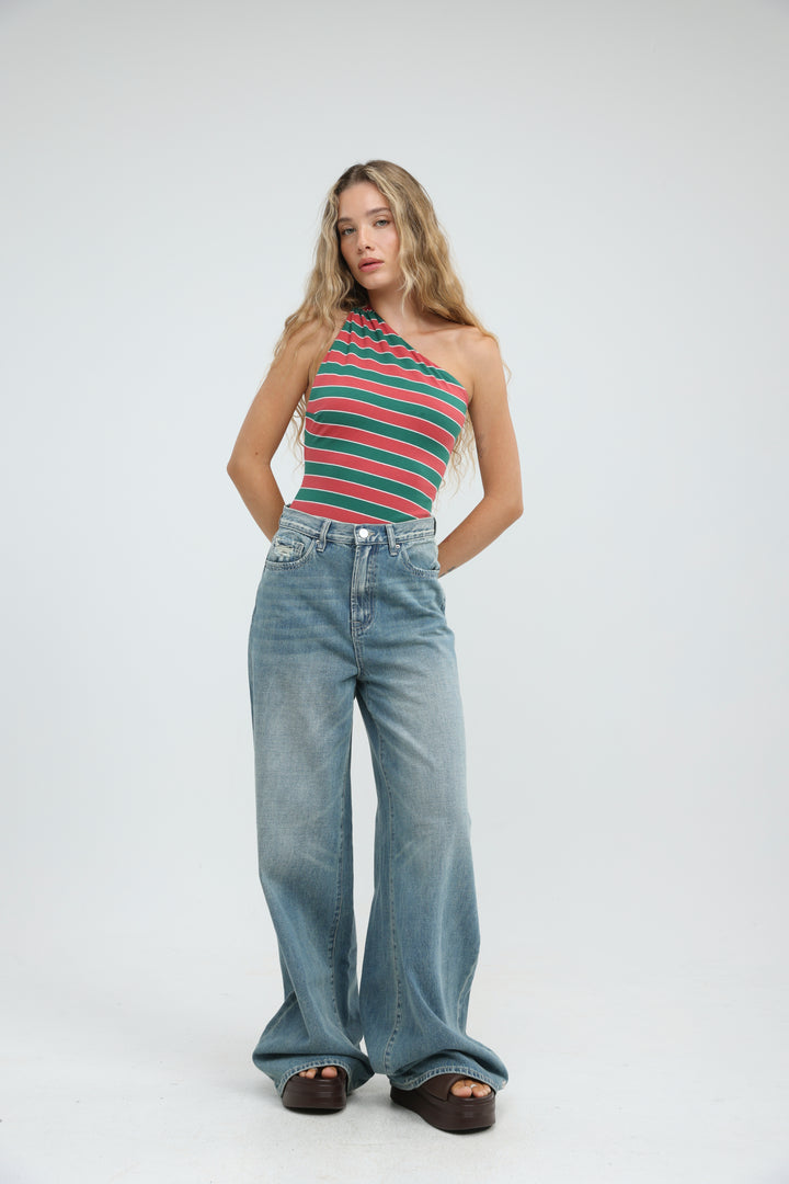 Moonkissed Red Striped Bodysuit