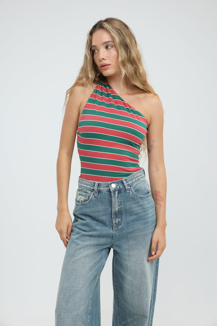Moonkissed Red Striped Bodysuit
