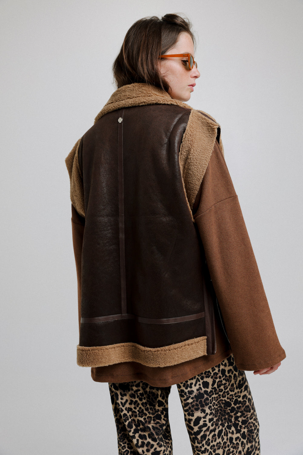 Faux Leather Brown Vest