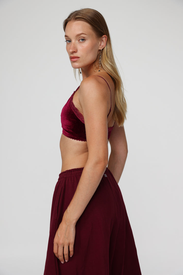 Americano Wine Velvet Bralette