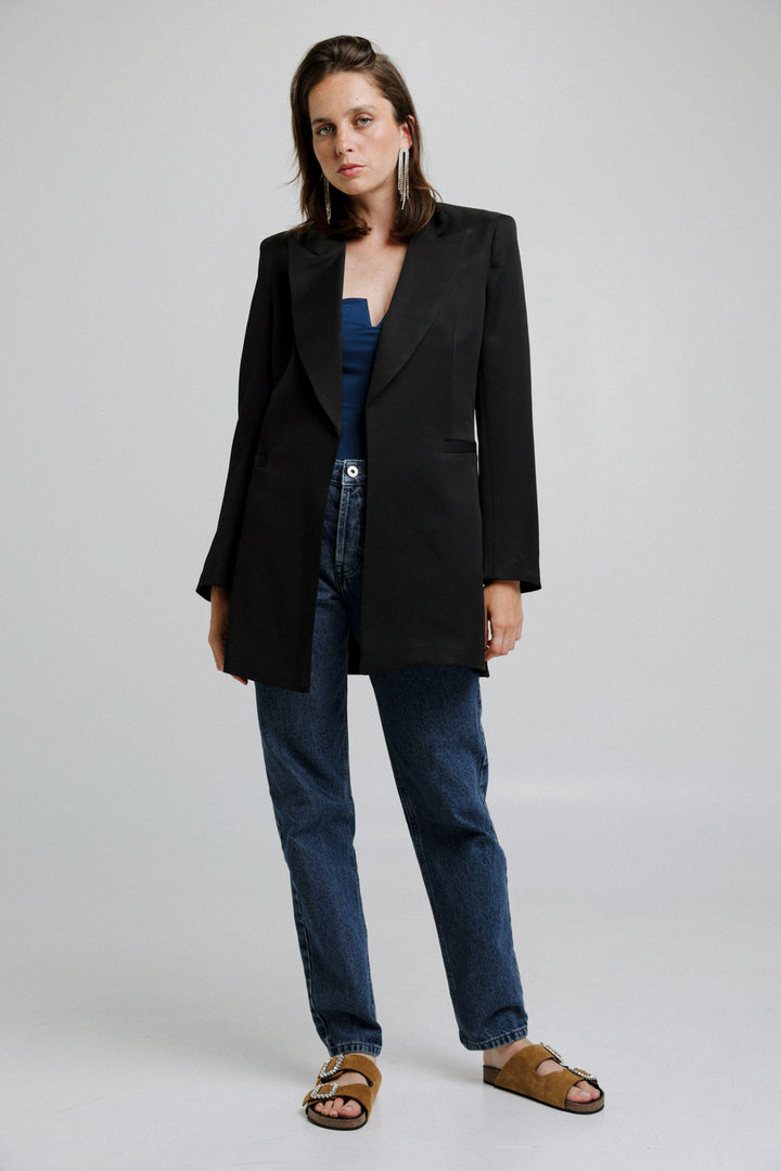 בלייזר שחור לנשים Slim Black Blazer דק