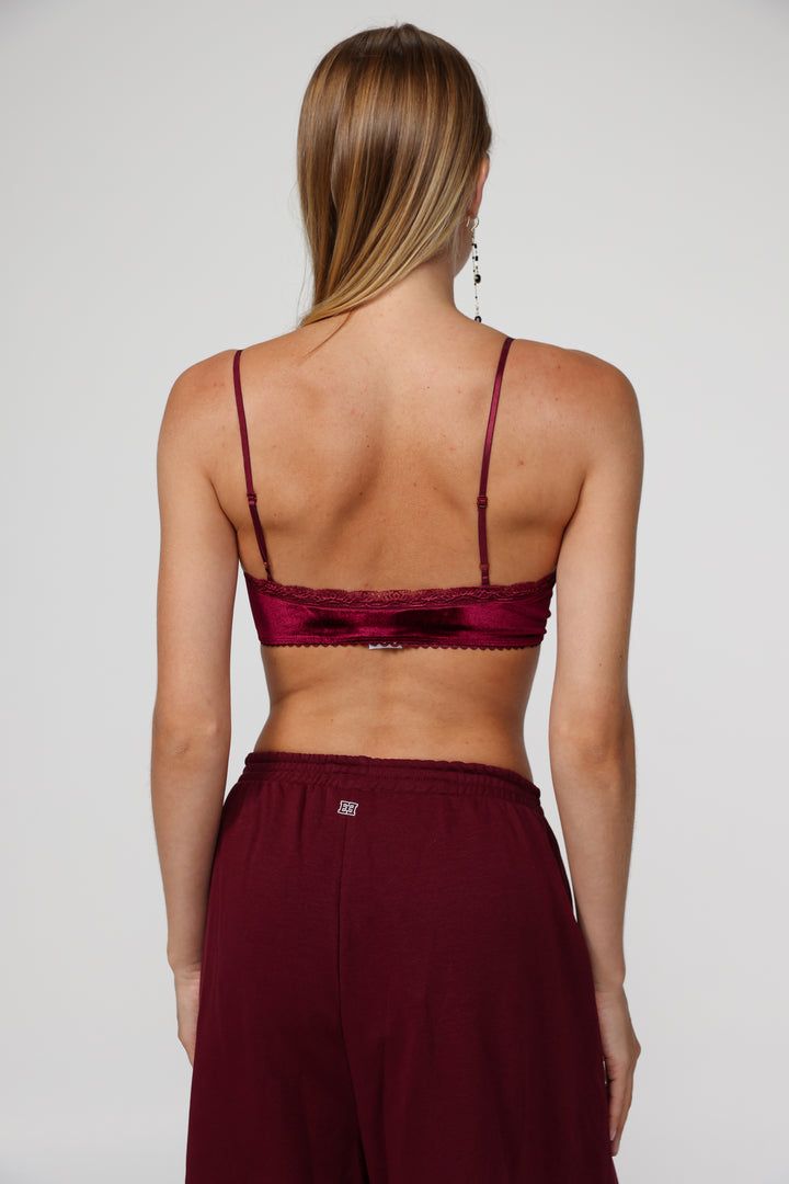 Americano Wine Velvet Bralette