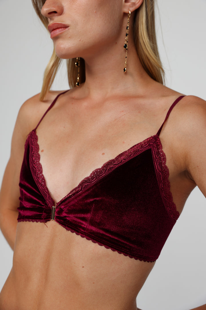 Americano Wine Velvet Bralette