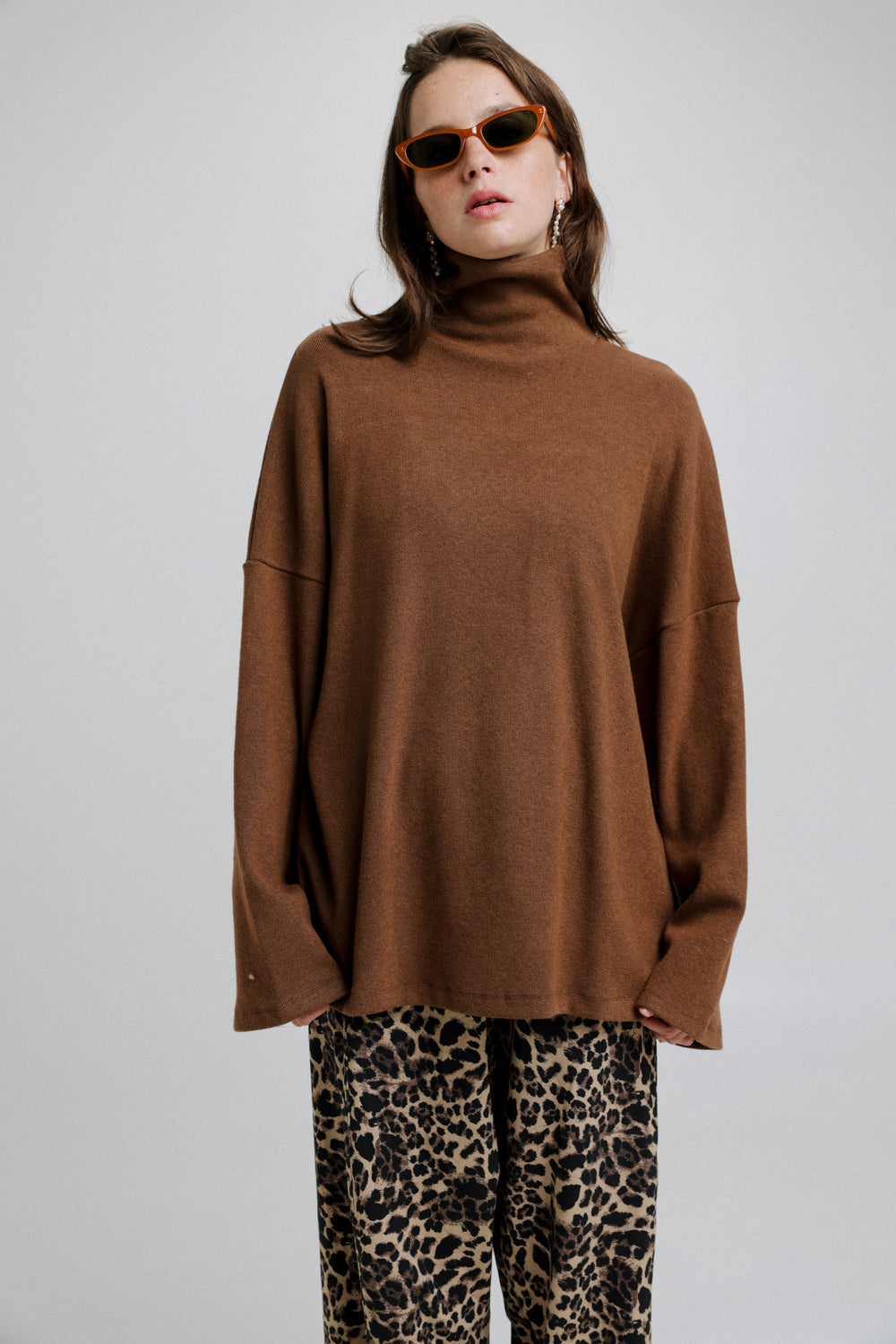 Wanted Brown Oversized Jumper