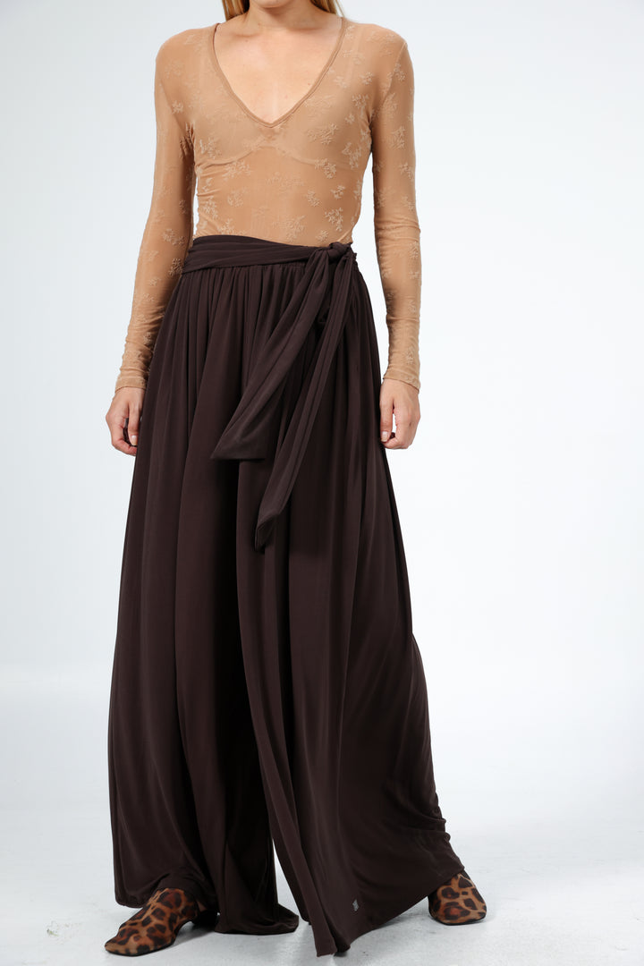 Wide Brown Lycra Bottoms
