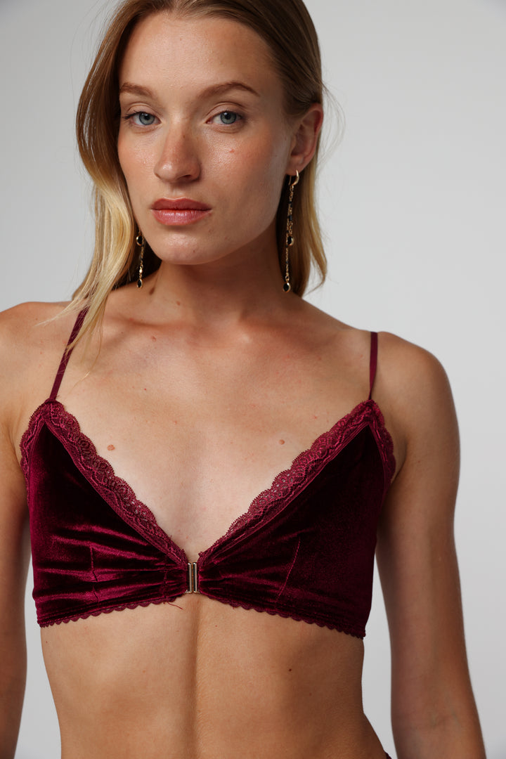 Americano Wine Velvet Bralette
