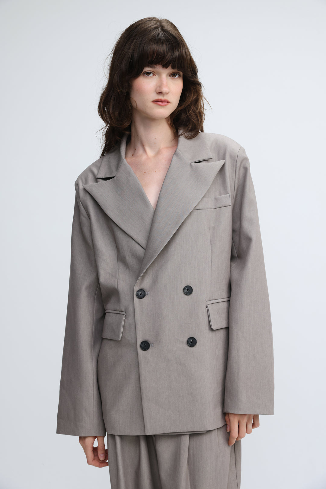 Oversized Tailored Grey Blazer