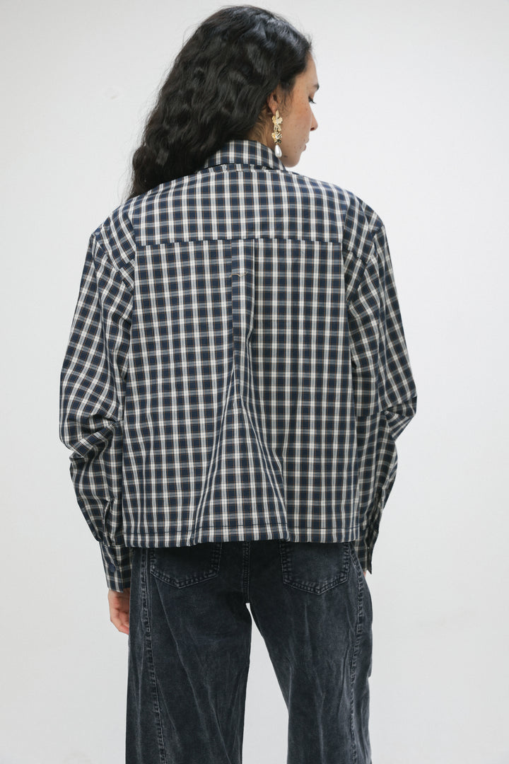 Plaid & Denim Blue Jacket