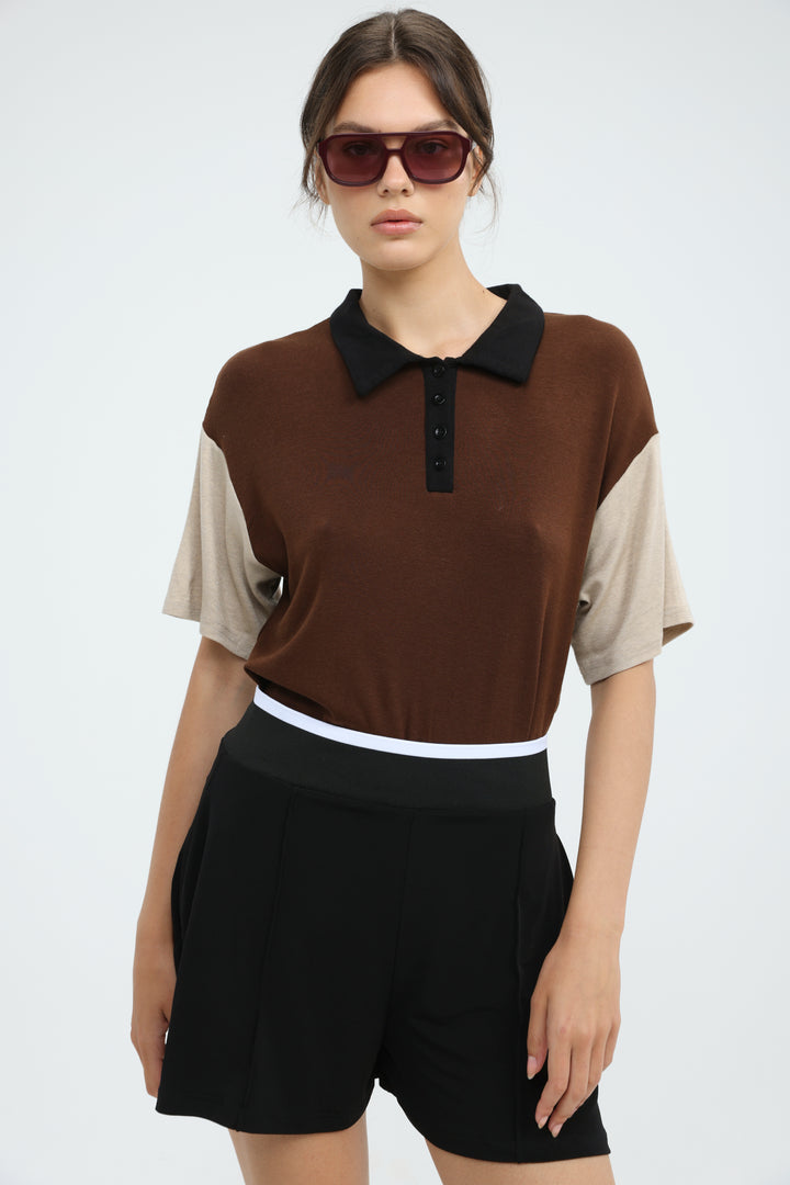 Friend Brown Polo T-Shirt