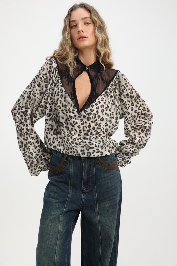 Leopard&Lace Blouse