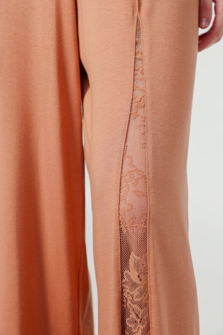 Wide Leg Peach Corset Jumpsuit