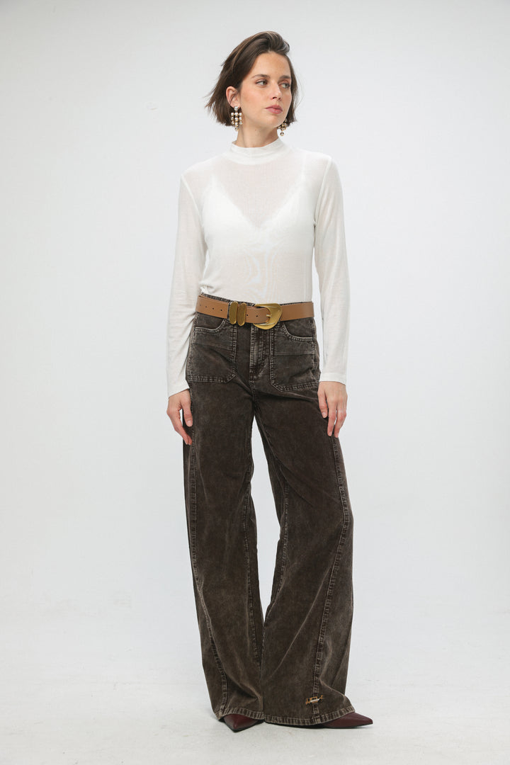 Star 546 Brown Corduroy Denim ג'ינס קורדרוי חום