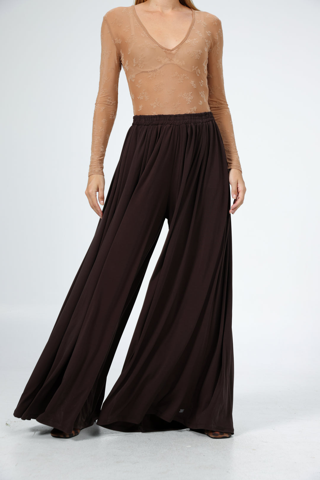 Wide Brown Lycra Bottoms