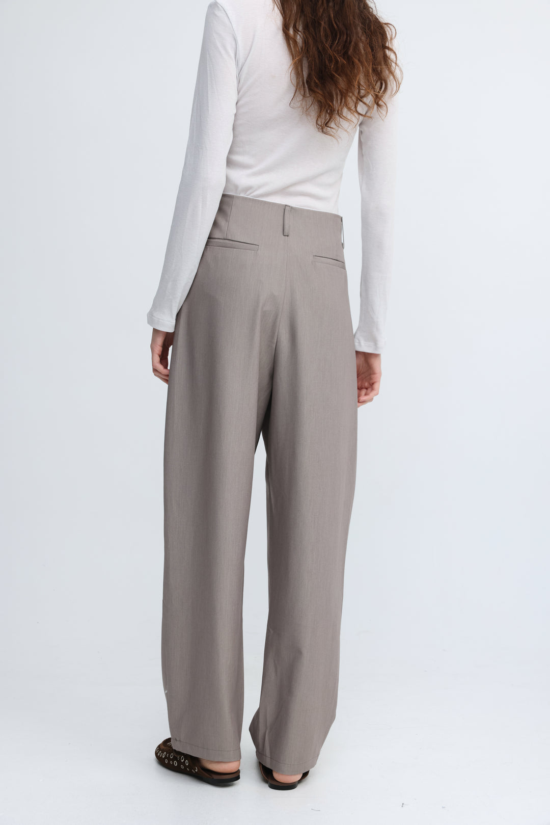 Pleated Tailored Grey Bottoms