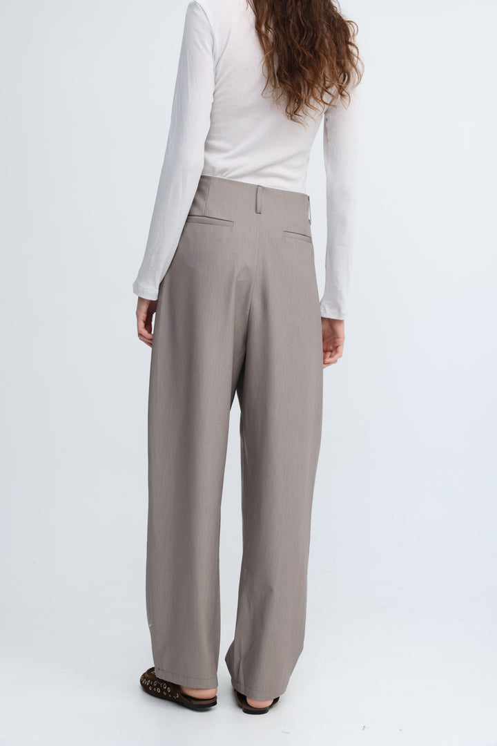Pleated Tailored Grey Bottoms
