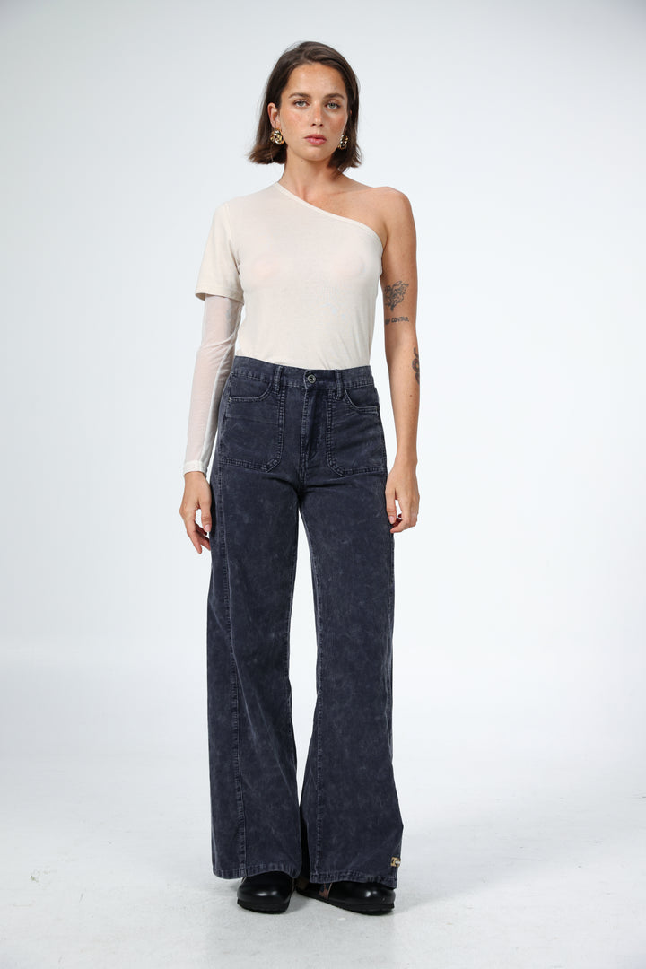 Attached Stone One-Shoulder Top