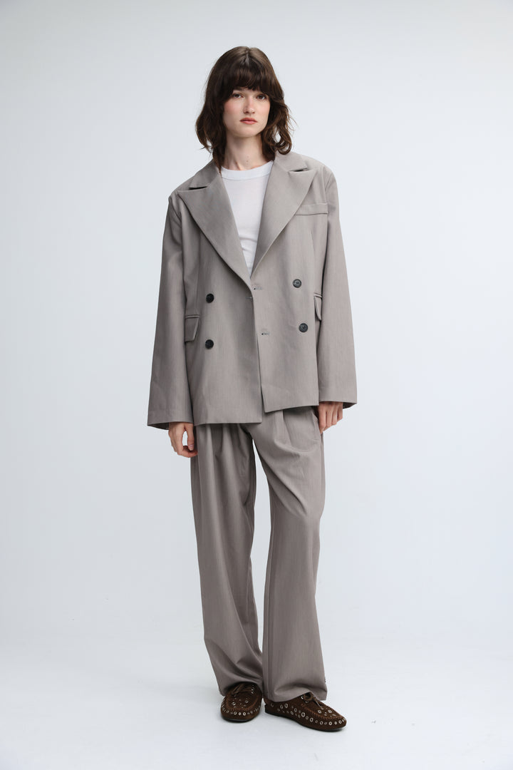 Oversized Tailored Grey Blazer