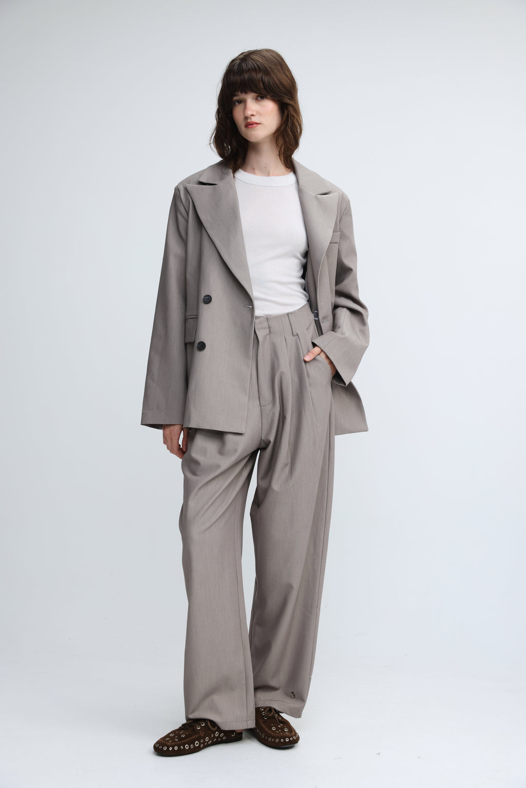Oversized Tailored Grey Blazer