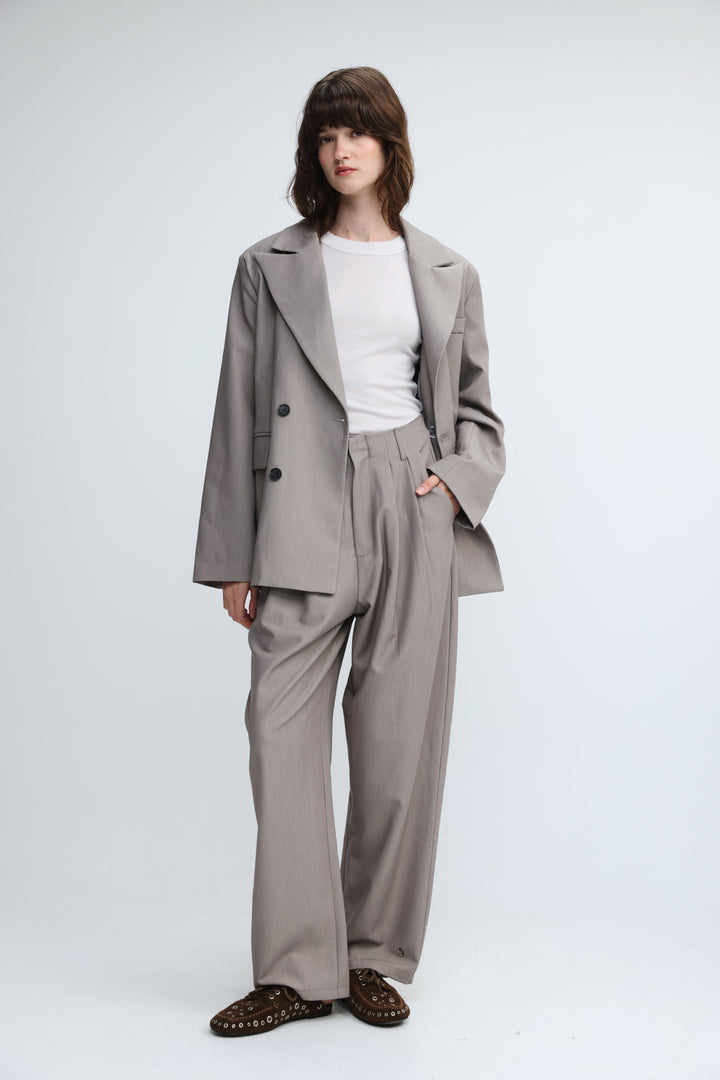 Oversized Tailored Grey Blazer