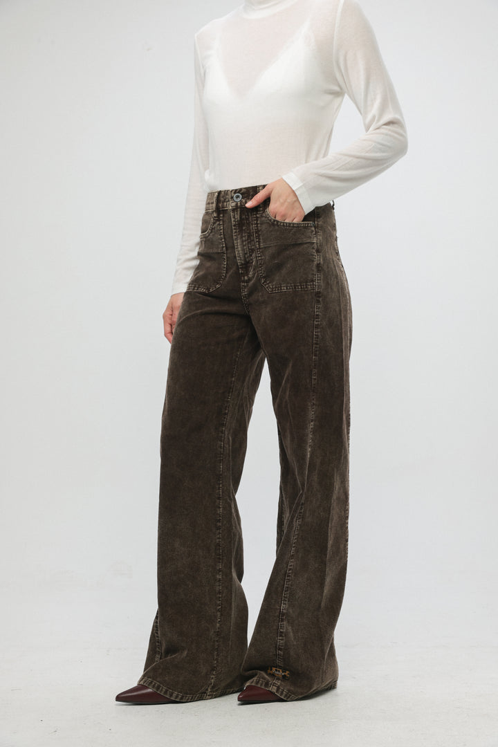 מכנסי קורדרוי חומים 546 Brown Corduroy Denim