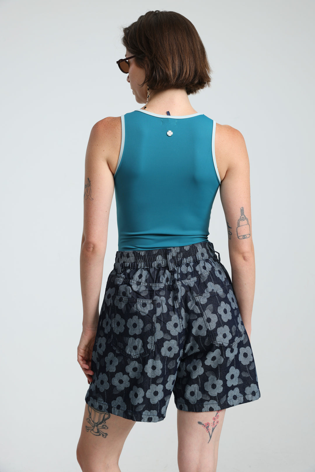Guri Floral Denim Shorts