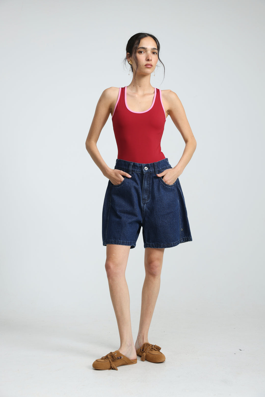 Guri Dark Blue Denim Shorts