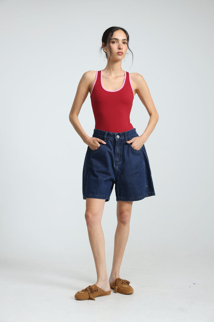 Guri Dark Blue Denim Shorts