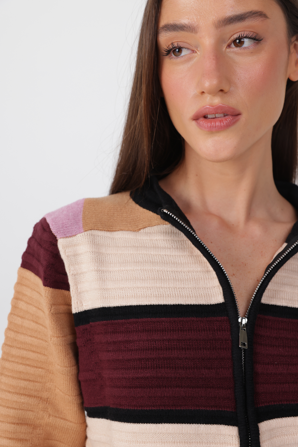 Islington Maroon Striped Sweater