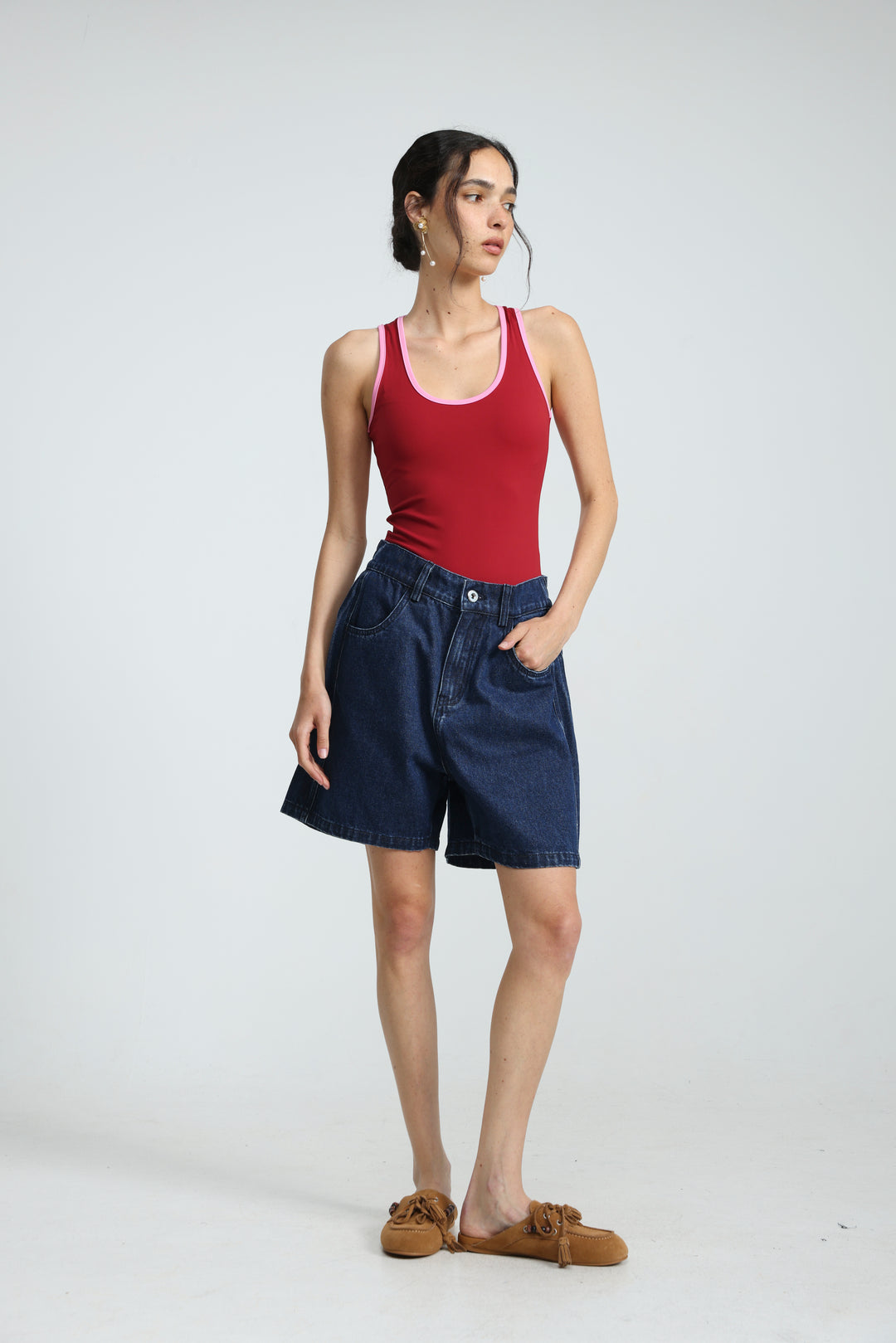 Guri Dark Blue Denim Shorts