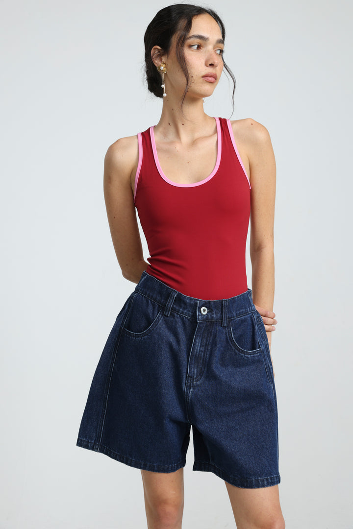 Guri Dark Blue Denim Shorts