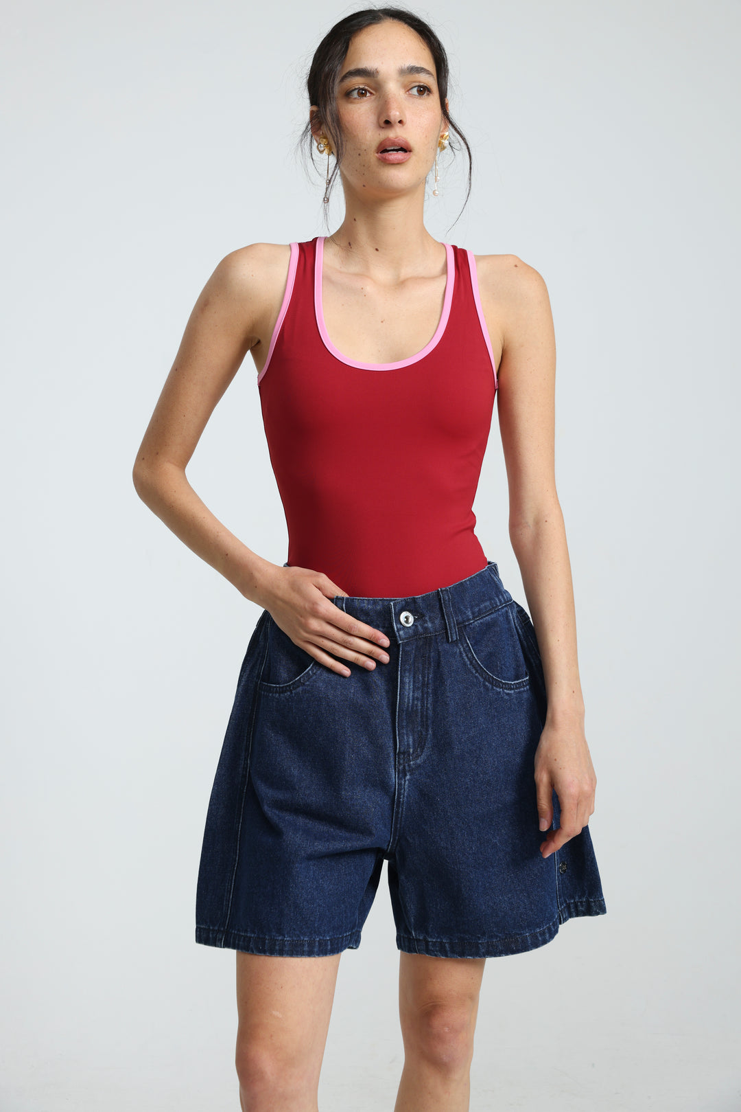 Guri Dark Blue Denim Shorts