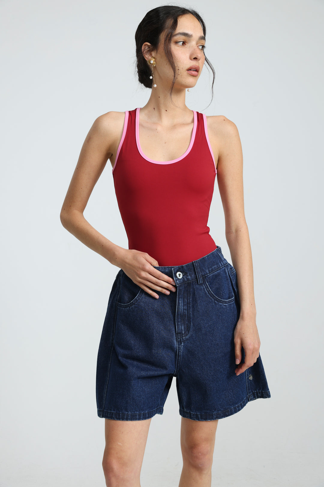 Guri Dark Blue Denim Shorts