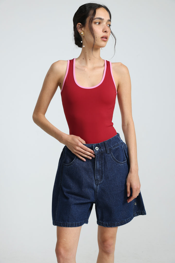 Guri Dark Blue Denim Shorts