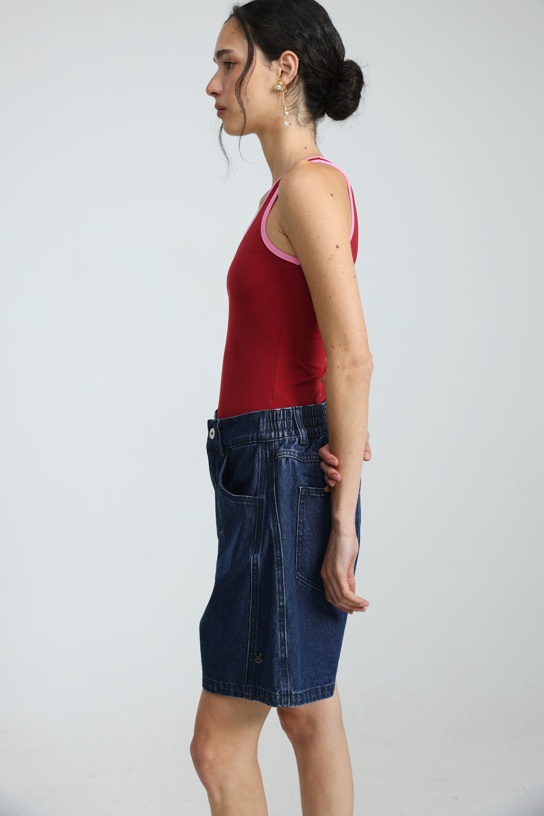 Guri Dark Blue Denim Shorts