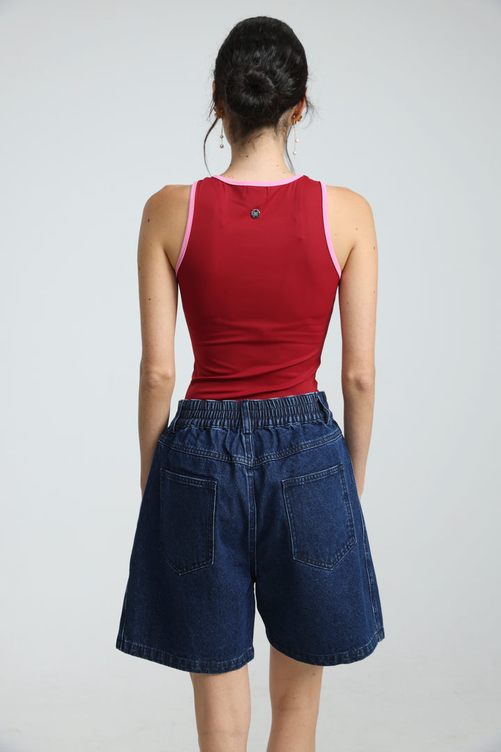 Guri Dark Blue Denim Shorts