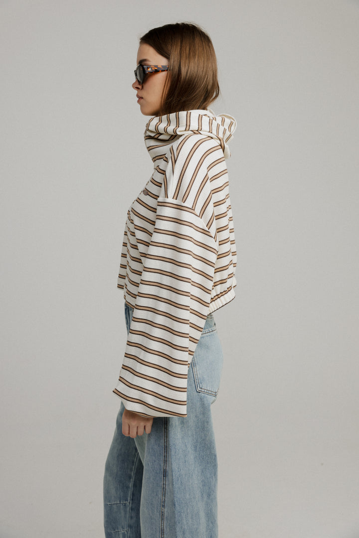 Remark Beige Stripes Sweatshirt